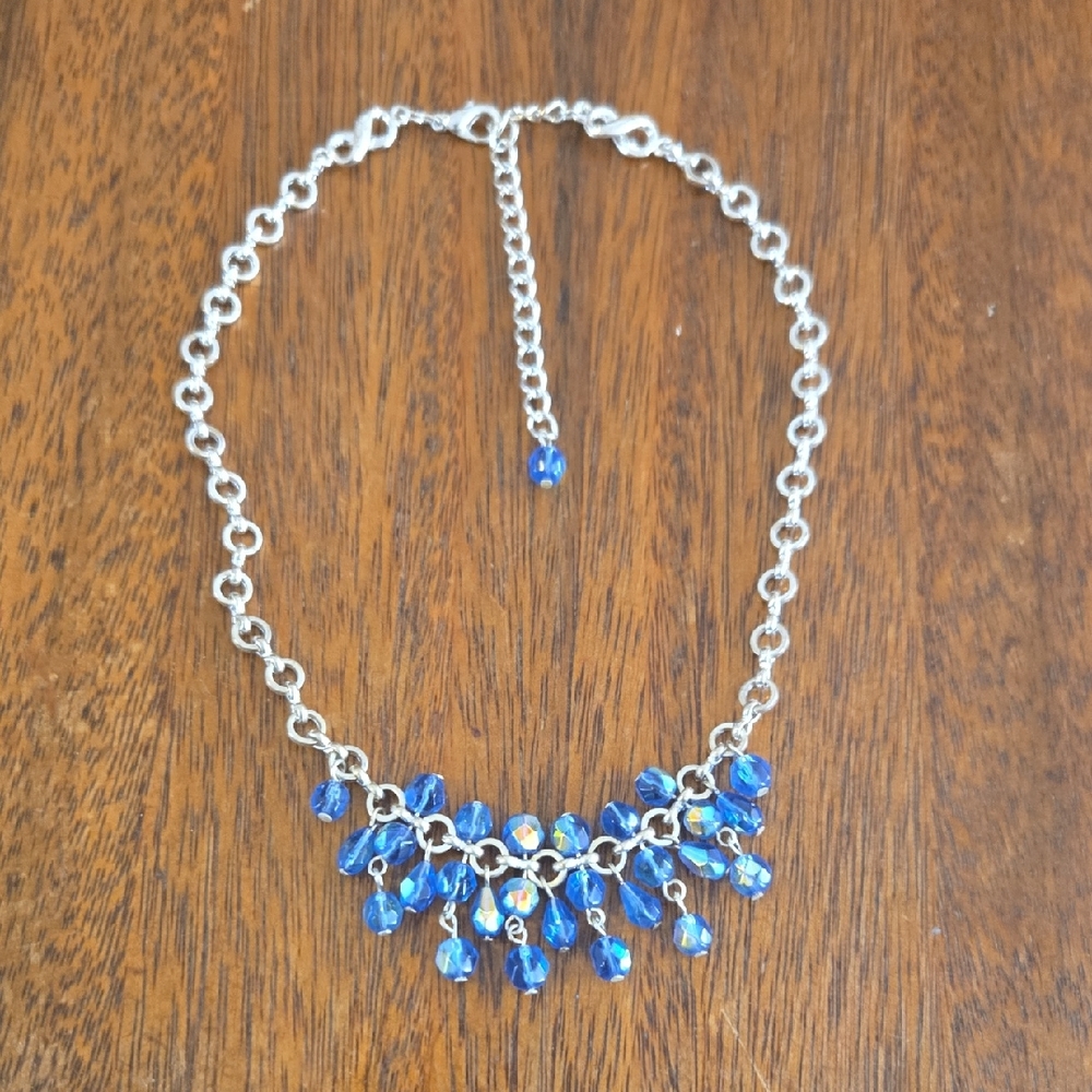 Elegant Blue Crystal Necklace